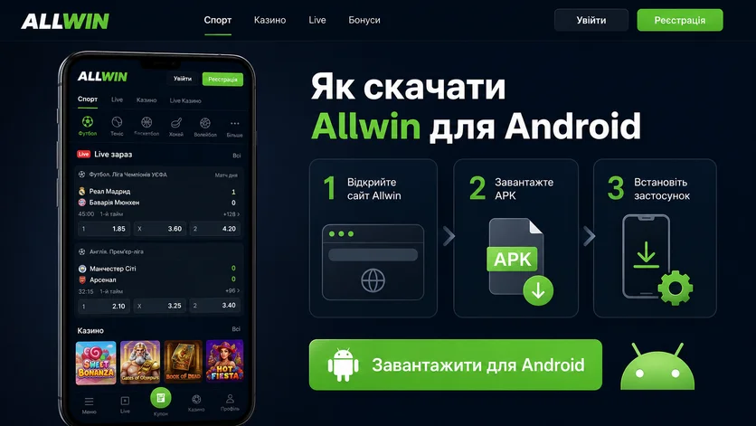 Як скачати Allwin для Android: три кроки встановлення APK-файлу